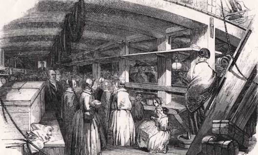 Typical conditions for Steerage passengers in the 1850s